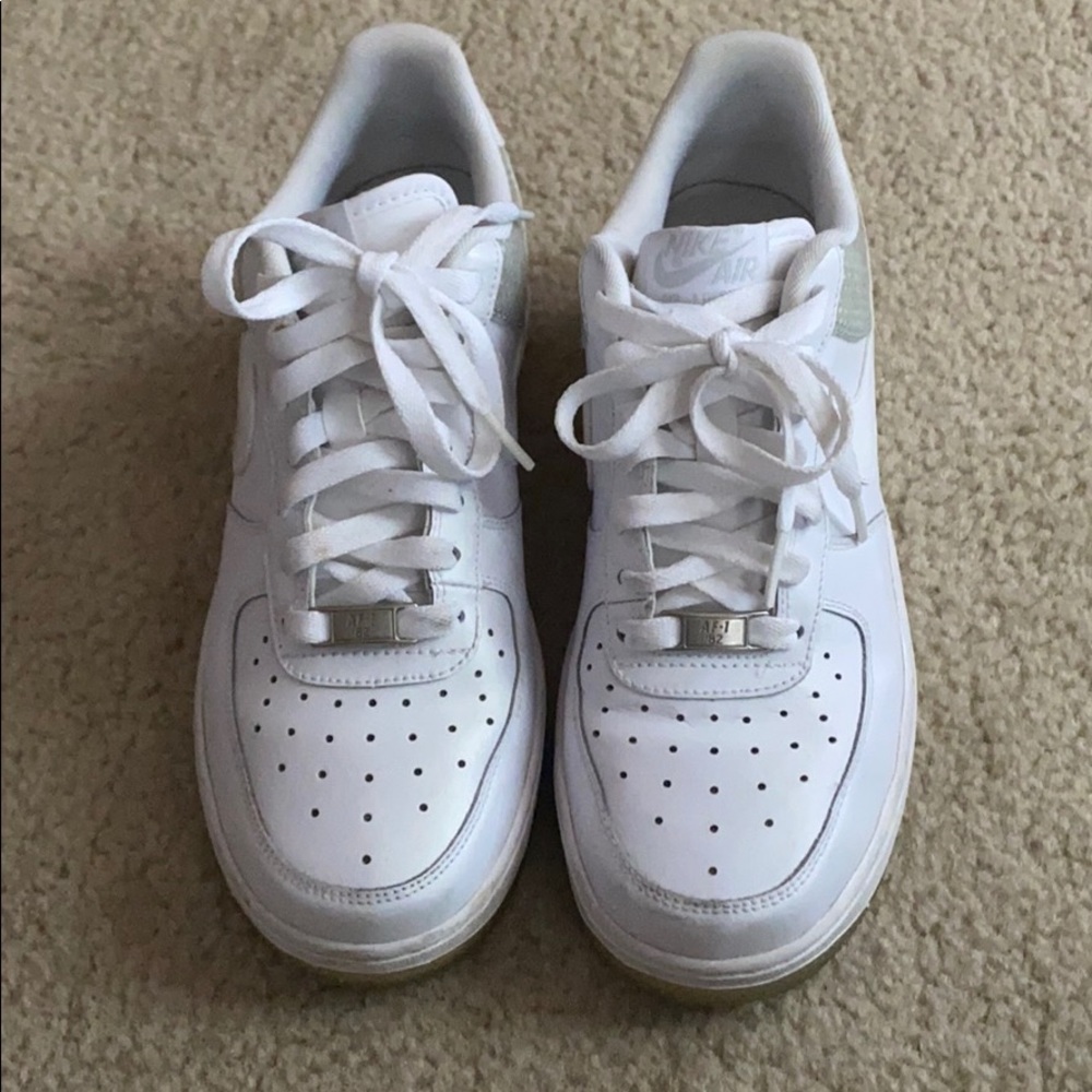 💋Nike Clear Glittery White AF1